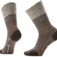 Smartwool Women's Everyday Cozy Popcorn Cable Crew Socks Taupe-Natural Marl