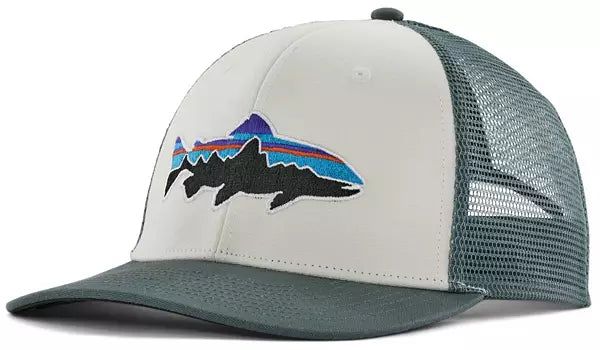 Patagonia Fitz Roy Trout Trucker Hat White w/Nouveau Green