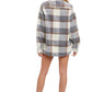 Bluivy Women's Plaid Brushed Shacket Grey