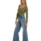Billabong Women's Free Fall Flare Denim Pant Atlantic Deep