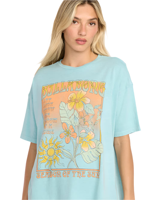 Billabong Women's Daylight Blooms SS Tee Misty Blue