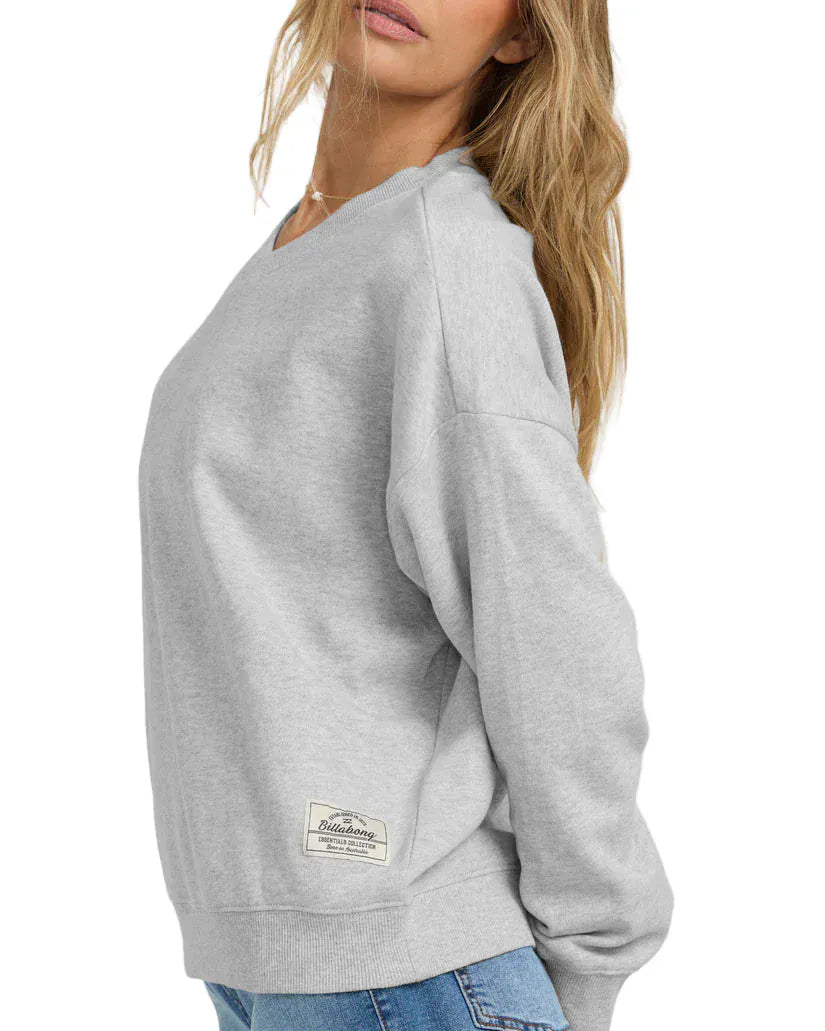 Billabong Women's Cambridge V-Neck Fleece Hth Gray