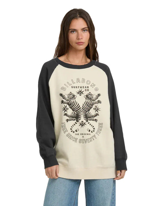 Billabong Women's Emmers Raglan Crew Blasted Blue