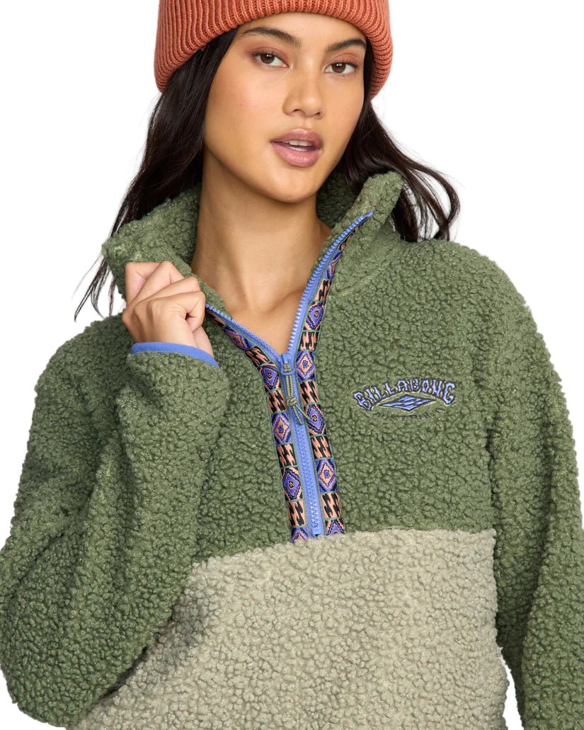 Billabong Women's Horizon Mock Neck Half Zip Flc Treehugger - Brekken's
