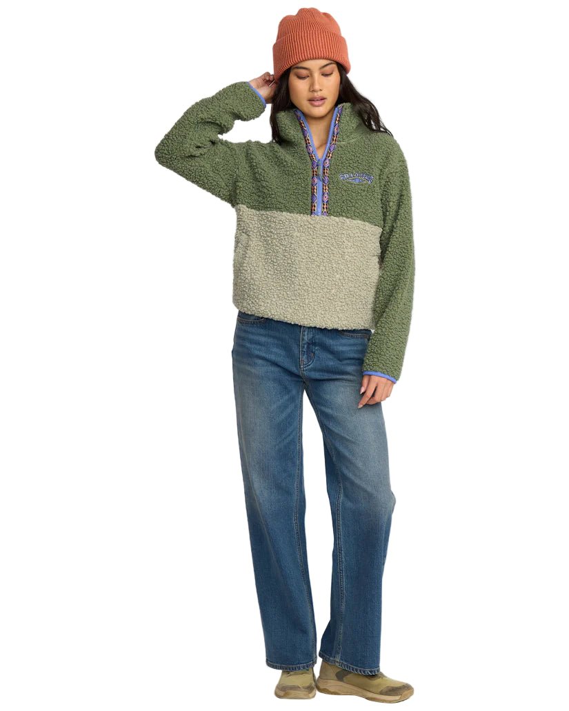 Billabong Women's Horizon Mock Neck Half Zip Flc Treehugger - Brekken's