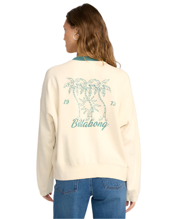 Billabong Women's Triple Palms Crew Flc Whitecap