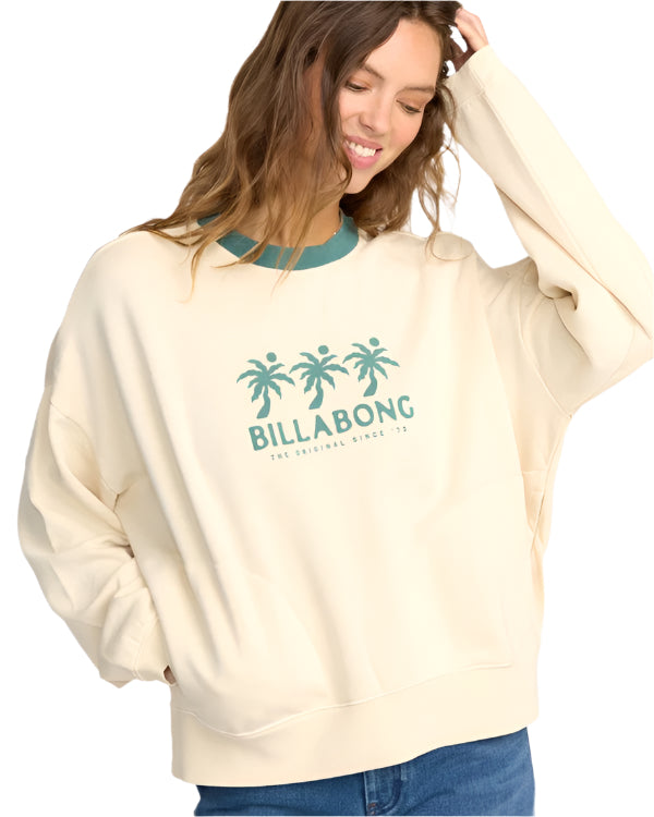 Billabong Women's Triple Palms Crew Flc Whitecap