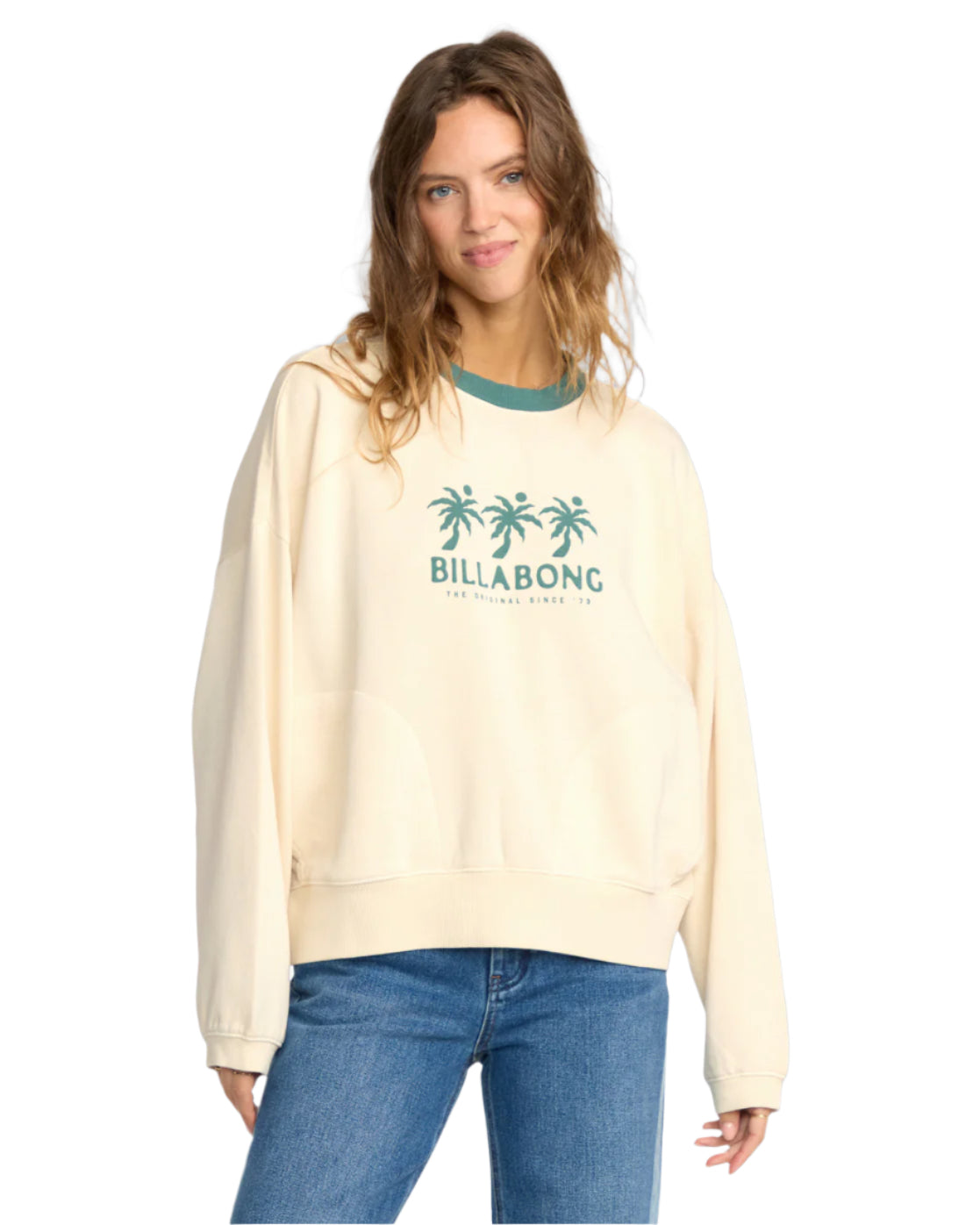 Billabong Women's Triple Palms Crew Flc Whitecap