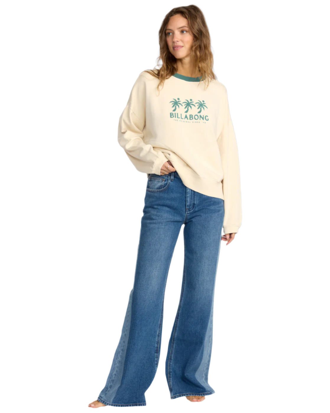 Billabong Women's Triple Palms Crew Flc Whitecap