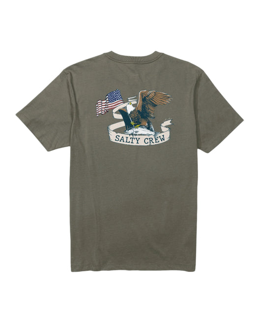 Salty Crew Men’s America Eagle SS Tee Dusty Olive