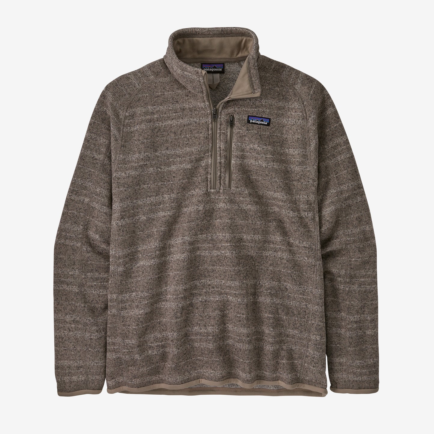 Patagonia Men's Better Sweater 1/4 Zip Vinyl Stripe Seabird Grey