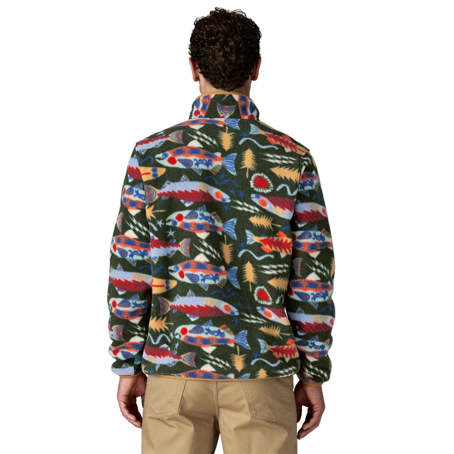 Patagonia Men's LW Synch Snap-T P/O Salmon Energy: Old Growth Green