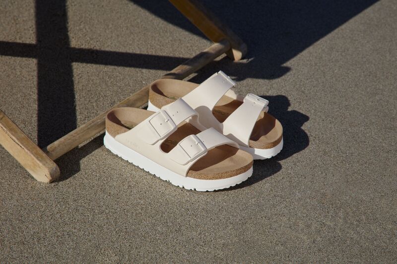 Birkenstock Women’s Arizona Pap Flex Platform Eggshell Narrow Width