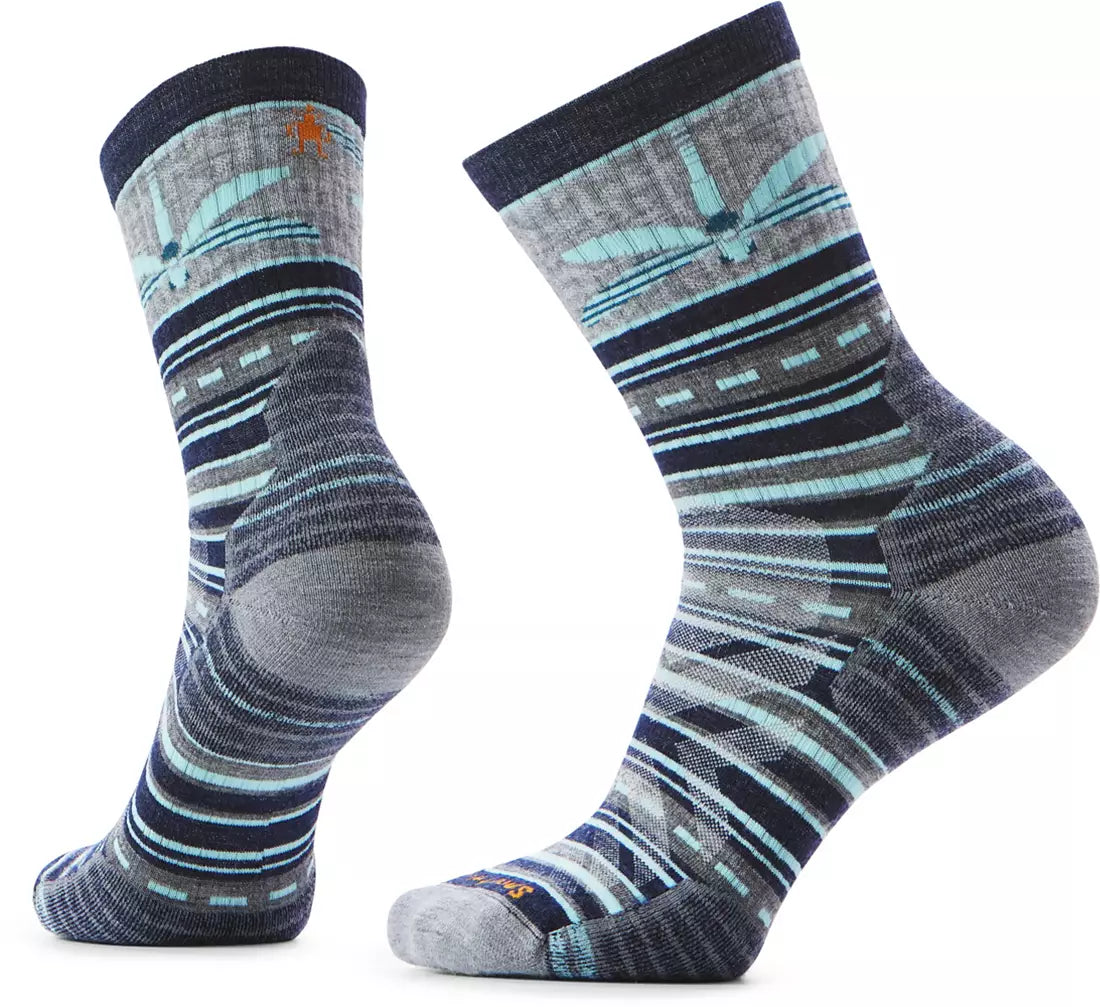 Smartwool Women's Hike Targeted Cushion Dragon Stitch Mid Crew Socks Deep Navy