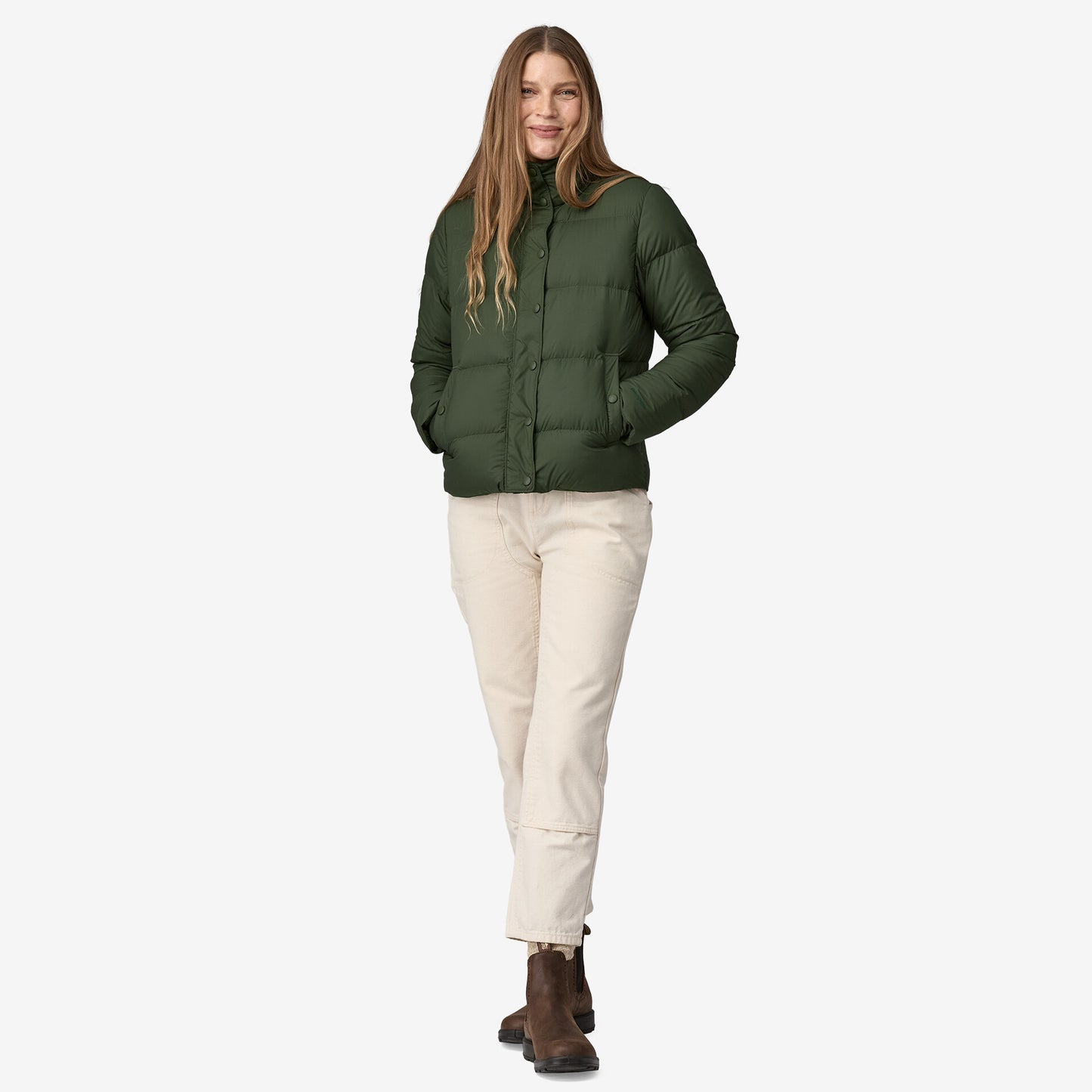 Patagonia Women's Silent Down Jacket Torrey Pine Green