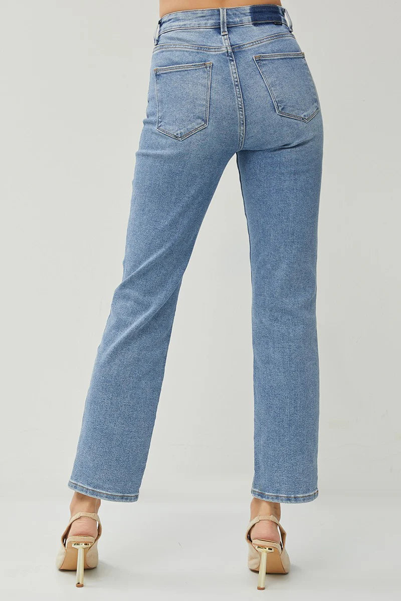 Risen High Rise Crossover Straight Jean