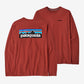 Patagonia Men's Long Sleeve P-6 Logo Responsibili-Tee Burl Red