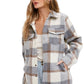 Bluivy Women's Plaid Brushed Shacket Grey