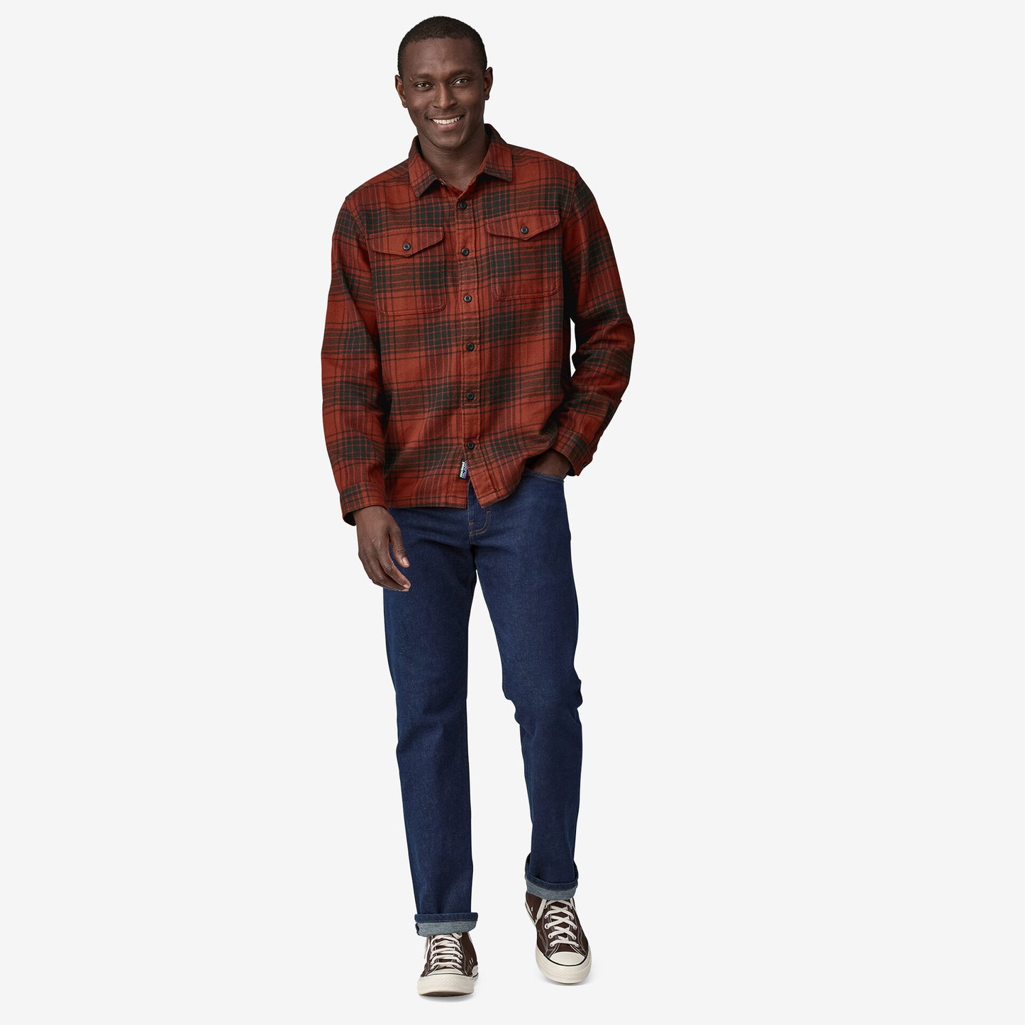 Patagonia Men's Fjord Flannel Shirt Cascade Burnished Red