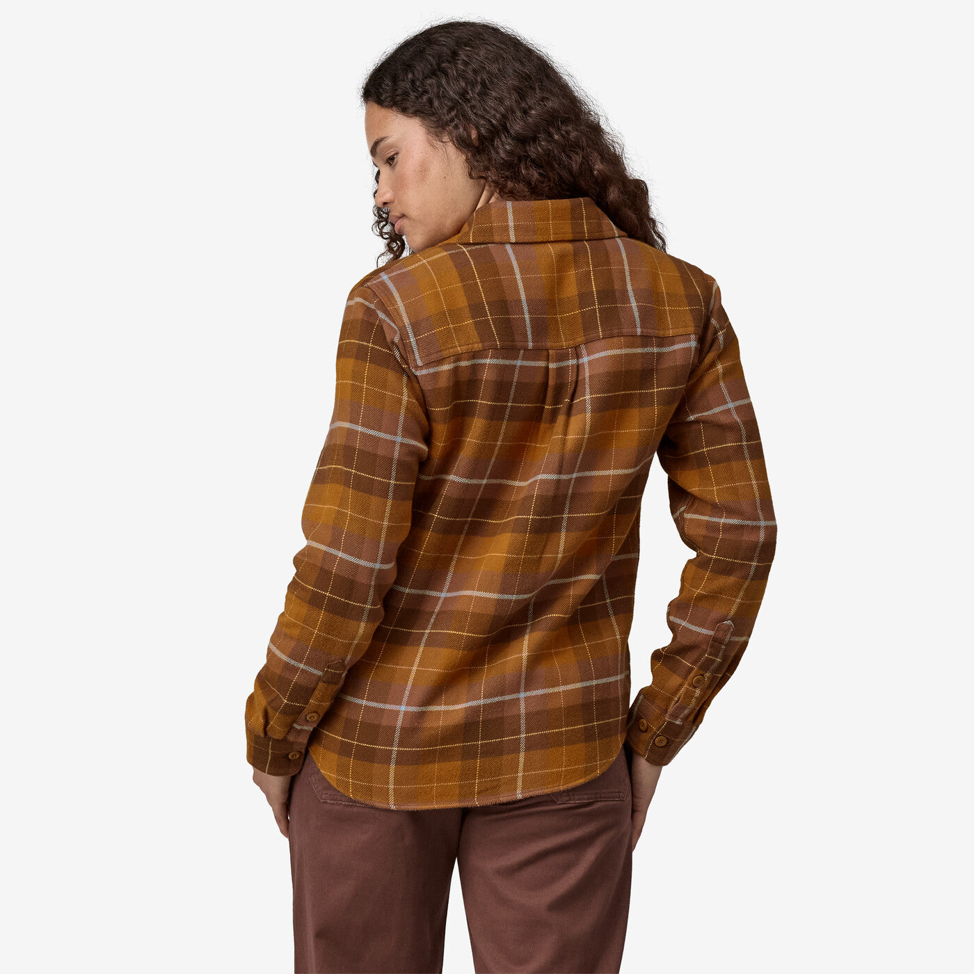 Patagonia Women's Fjord Flannel Shirt Happy Camper: Shelter Brown