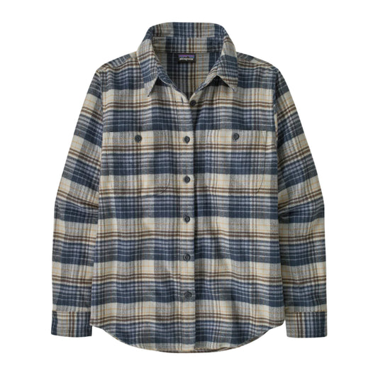 Patagonia Women's Fjord Flannel Shirt River Plaid: Barnacle Blue