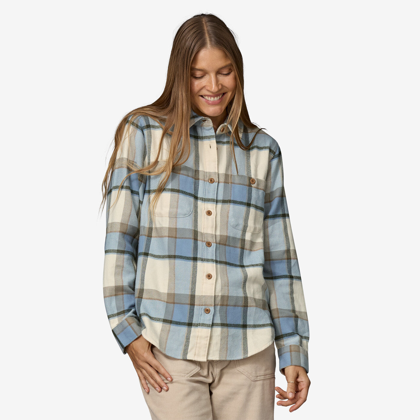 Patagonia Women's Fjord Flannel Shirt Sunrise Ridge: Natural