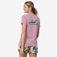 Patagonia Women's Cap Cool Daily Graphic Shirt - Waters Boardshort Logo: Milkweed Mauve X-Dye