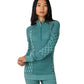 Kari Traa Smekker Half Zip Base Layer - 100% Merino Wool Peacock