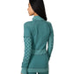 Kari Traa Smekker Half Zip Base Layer - 100% Merino Wool Peacock