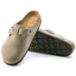 Birkenstock Women's Boston Suede Soft Footbed Taupe