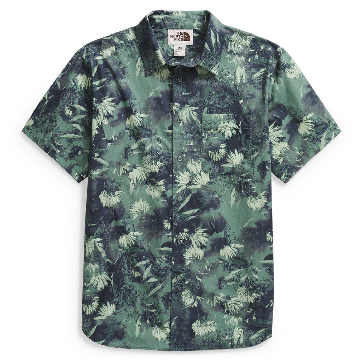 The North Face Men's S/S Baytrail Pattern Shirt Duck Green Prairie Flowers Print