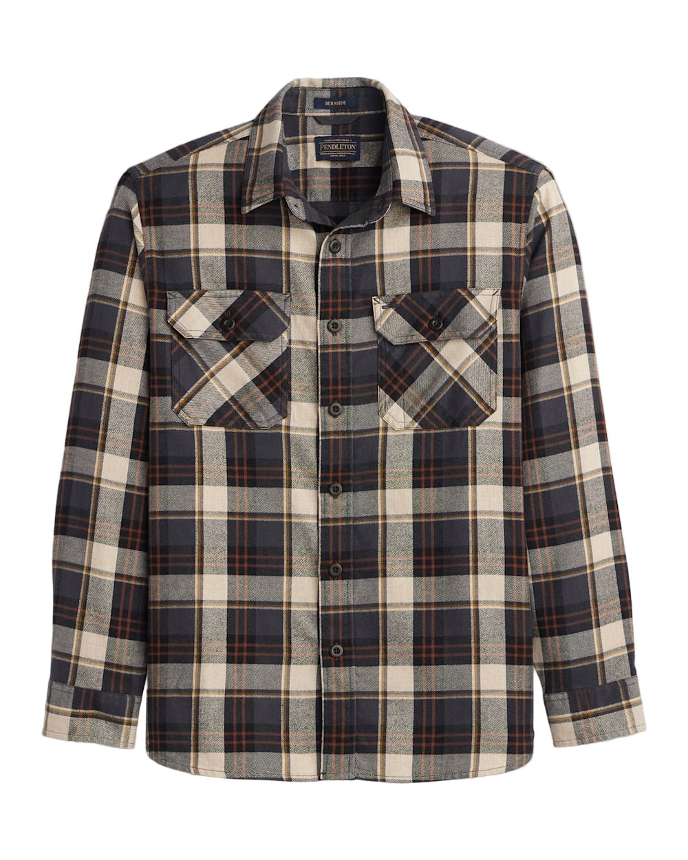 Pendleton Men's Burnside Flannel Shirt Natural/Charcoal Plaid - Brekken's
