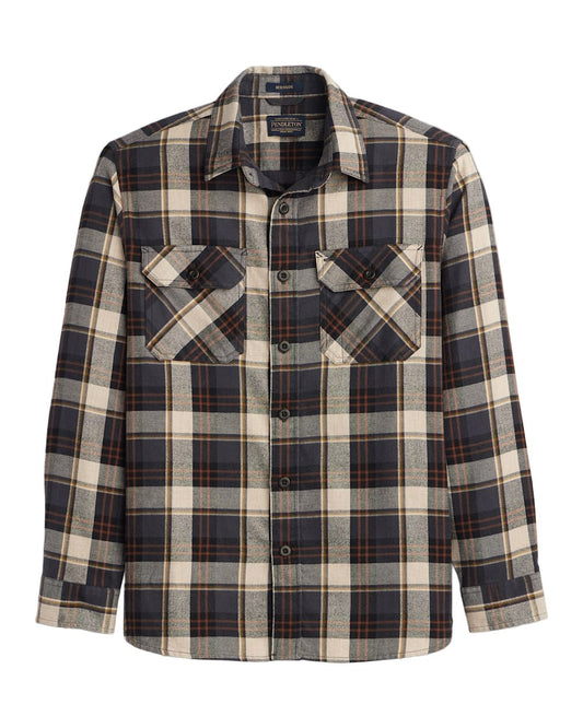 Pendleton Men's Burnside Flannel Shirt Natural/Charcoal Plaid - Brekken's