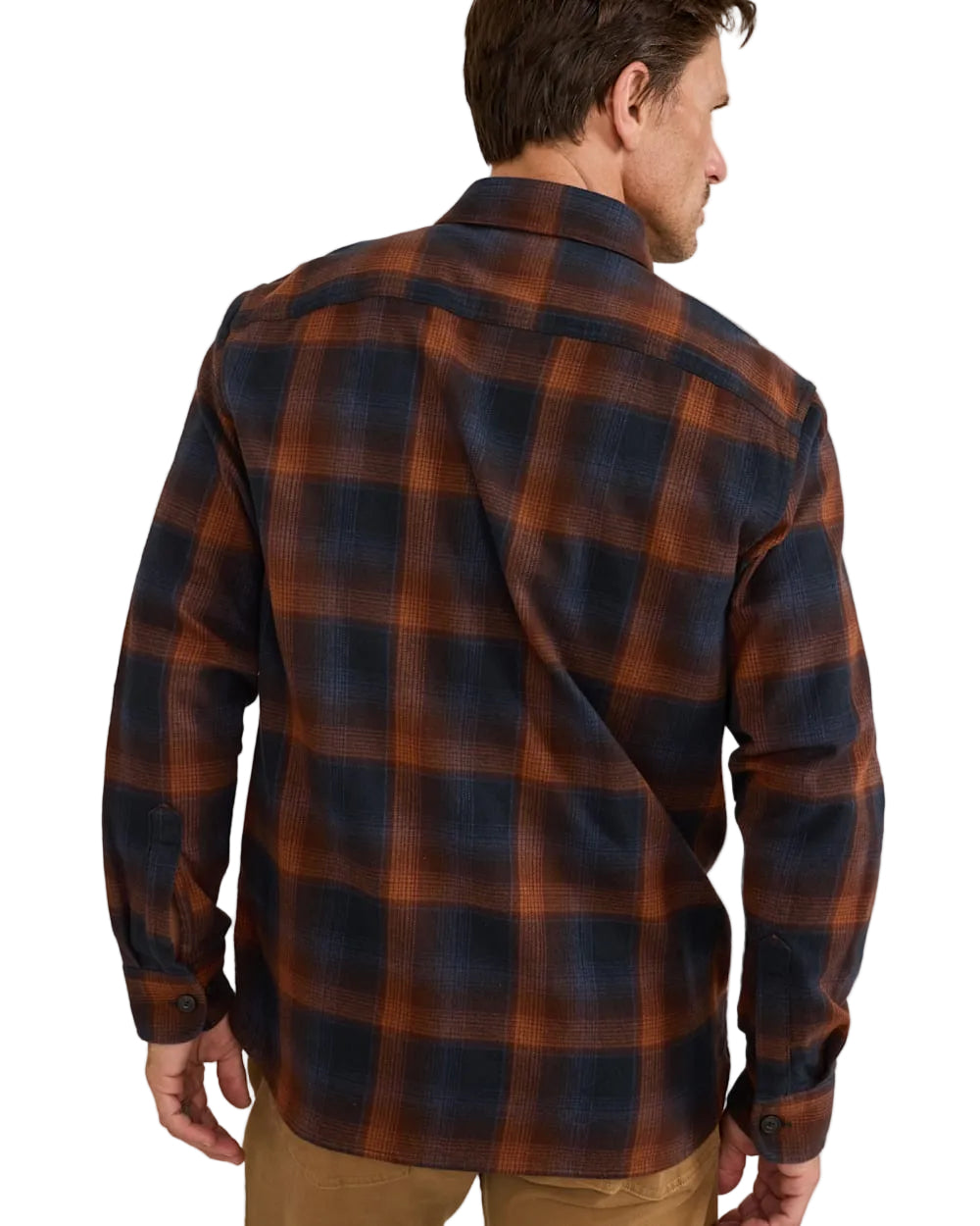 Pendleton Men's Burnside Flannel Shirt Navy/Brown Plaid