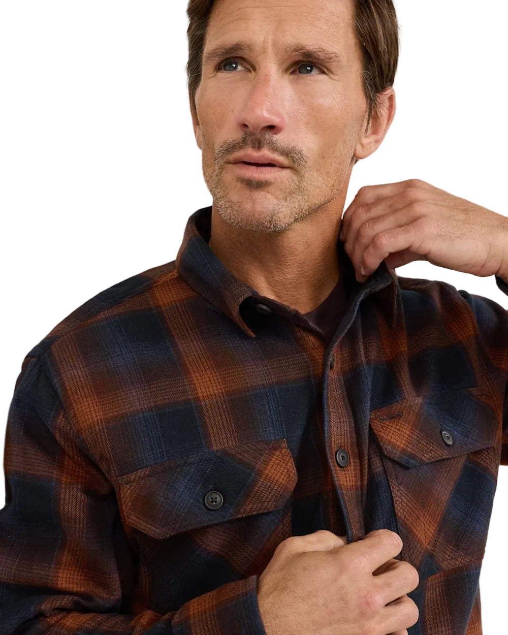 Pendleton Men's Burnside Flannel Shirt Navy/Brown Plaid