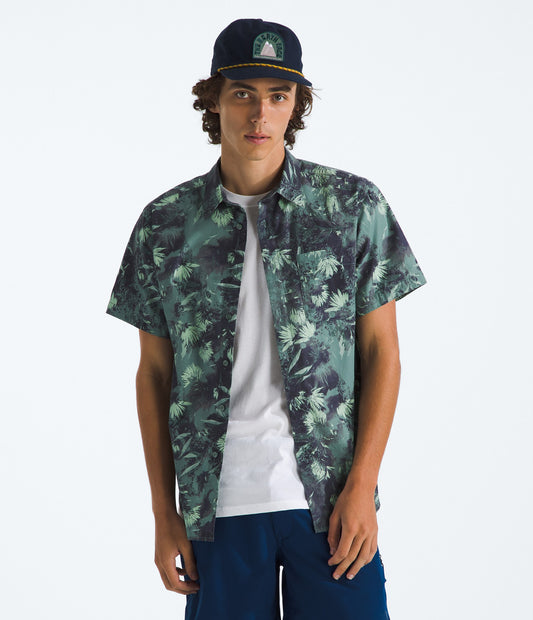 The North Face Men's S/S Baytrail Pattern Shirt Duck Green Prairie Flowers Print