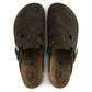 Birkenstock Women's Boston Suede Soft Footbed Mocha - Brekken's