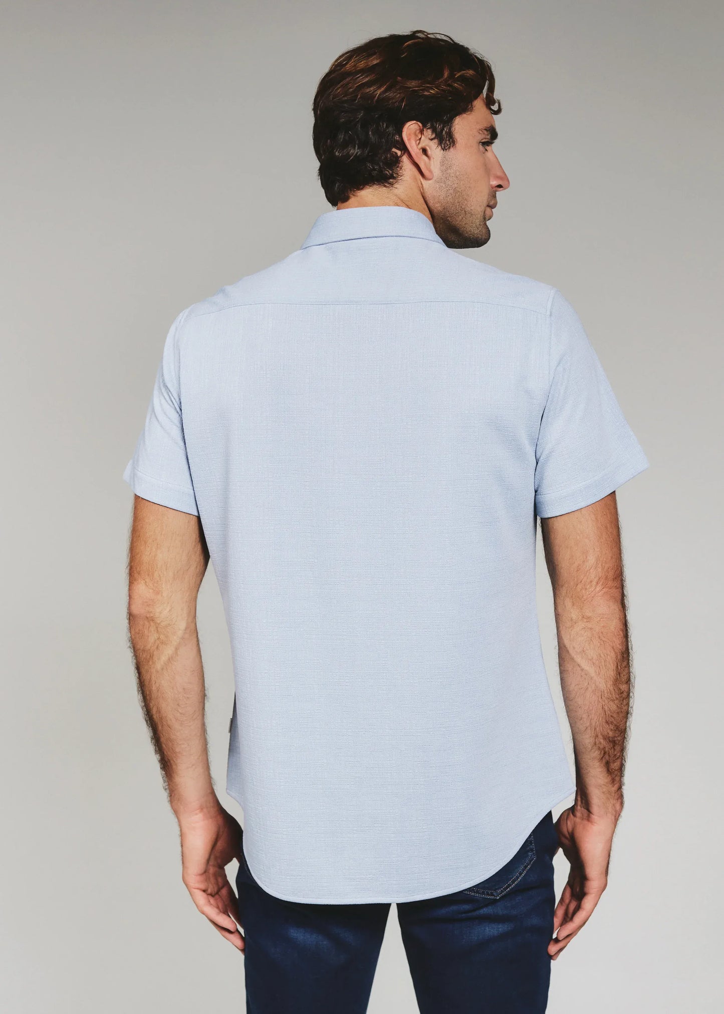 7 Diamonds 102 7 Diamonds Men's Camino Short Sleeve Shirt Dusty Blue