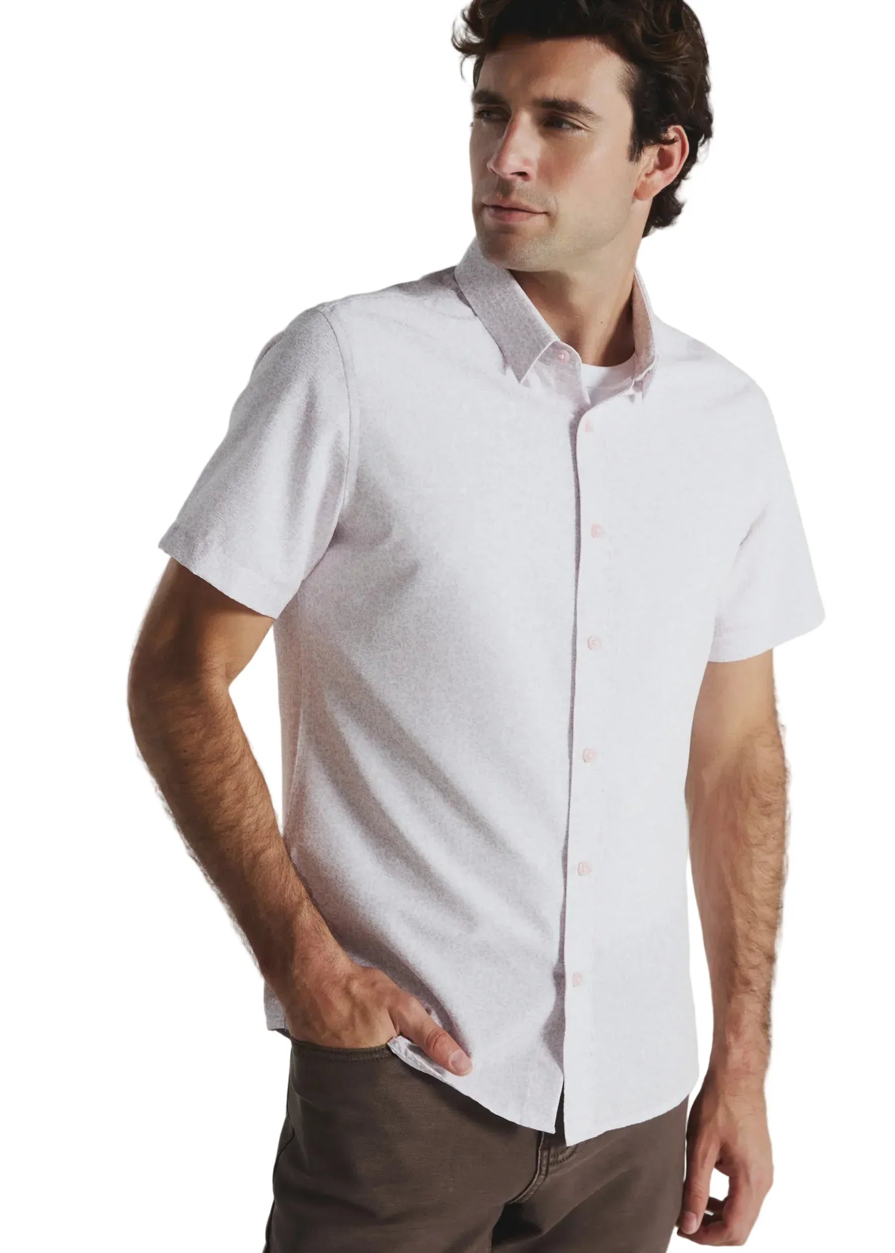 7 Diamonds 102 7 Diamonds Men's Olivier Short Sleeve Shirt Rose