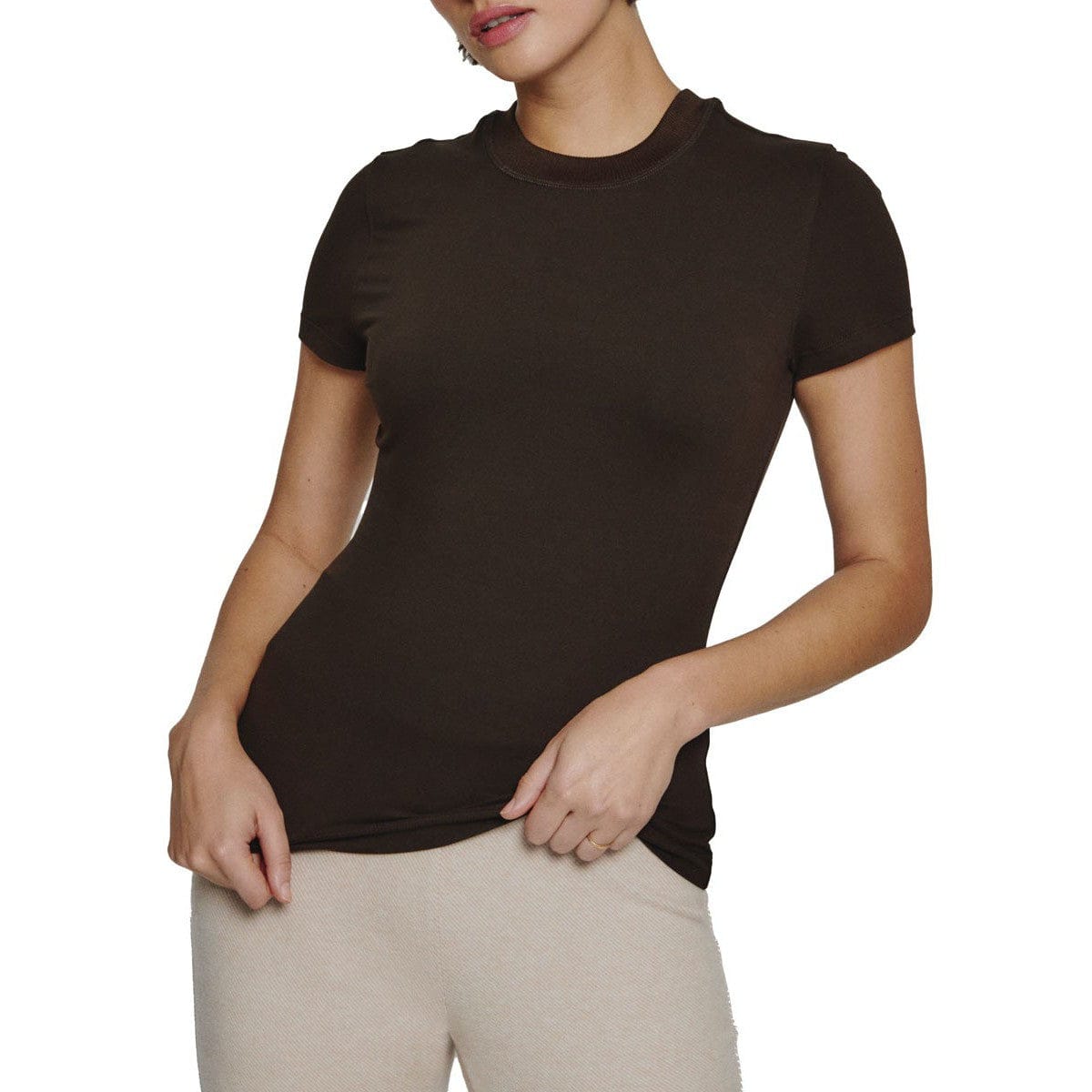 7 Diamonds 181 7 Diamonds Women’s Core Crew Neck Tee Mocha
