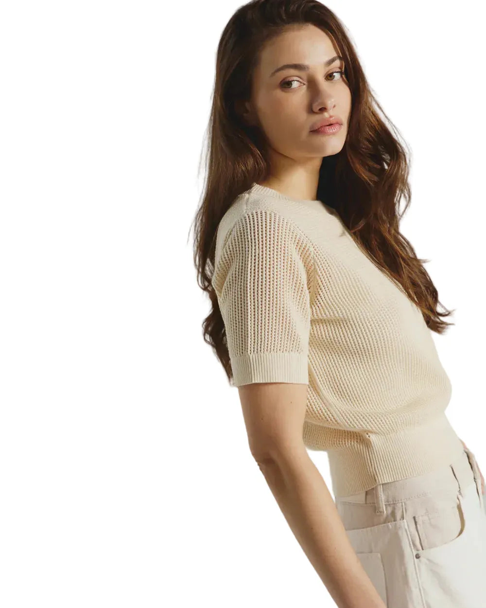 7 Diamonds 181 7 Diamonds Women’s Selene Open Knit Top Cream