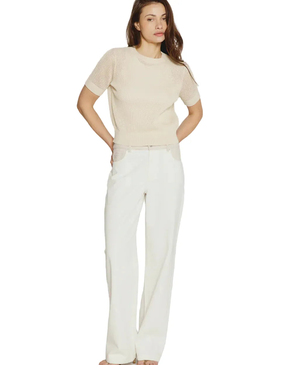 7 Diamonds 181 7 Diamonds Women’s Selene Open Knit Top Cream