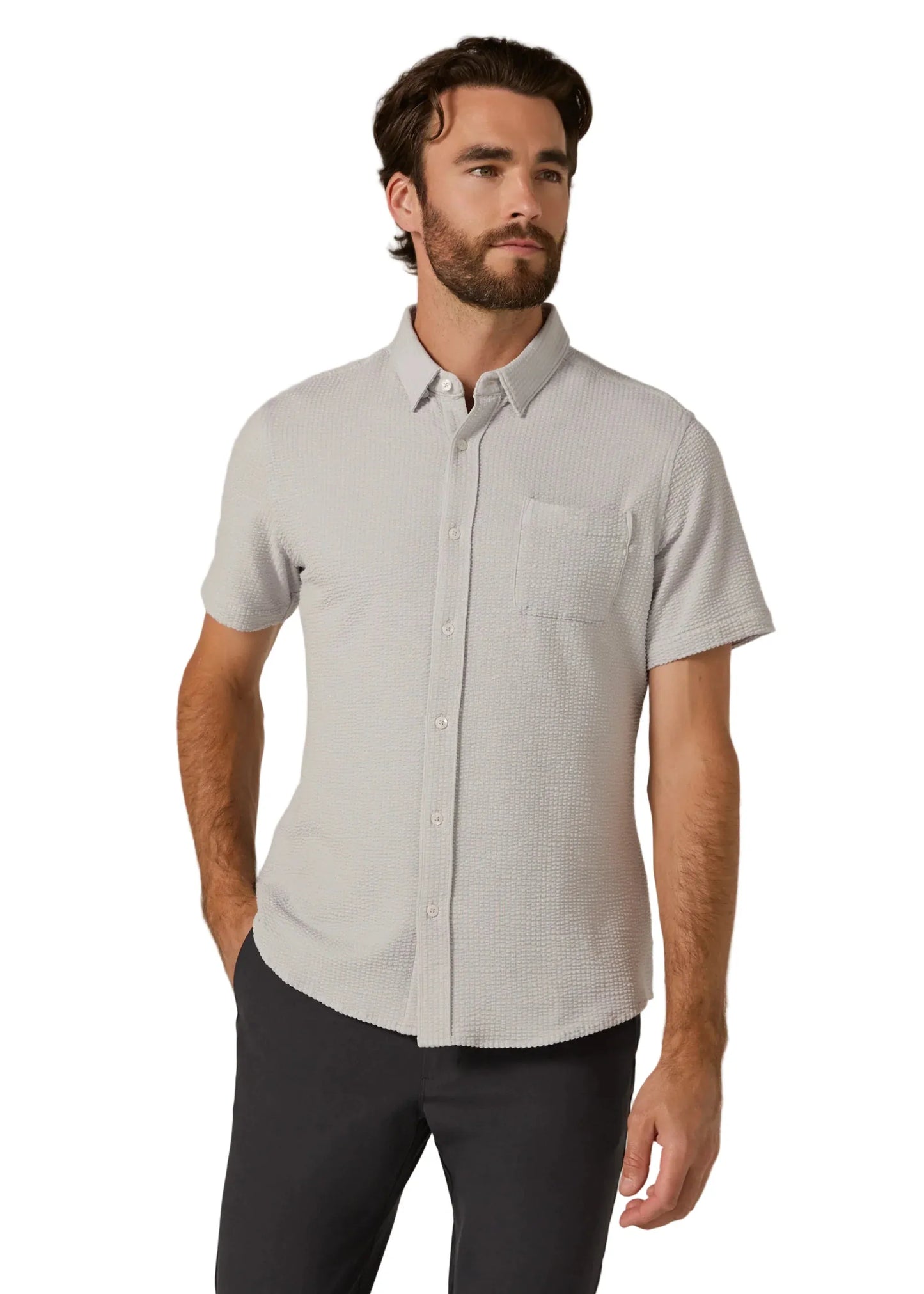 7 Diamonds 502 7 Diamonds Men's Bennet Short Sleeve Shirt Clay