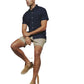 7 Diamonds 502 7 Diamonds Men's Bennet Short Sleeve Shirt Navy