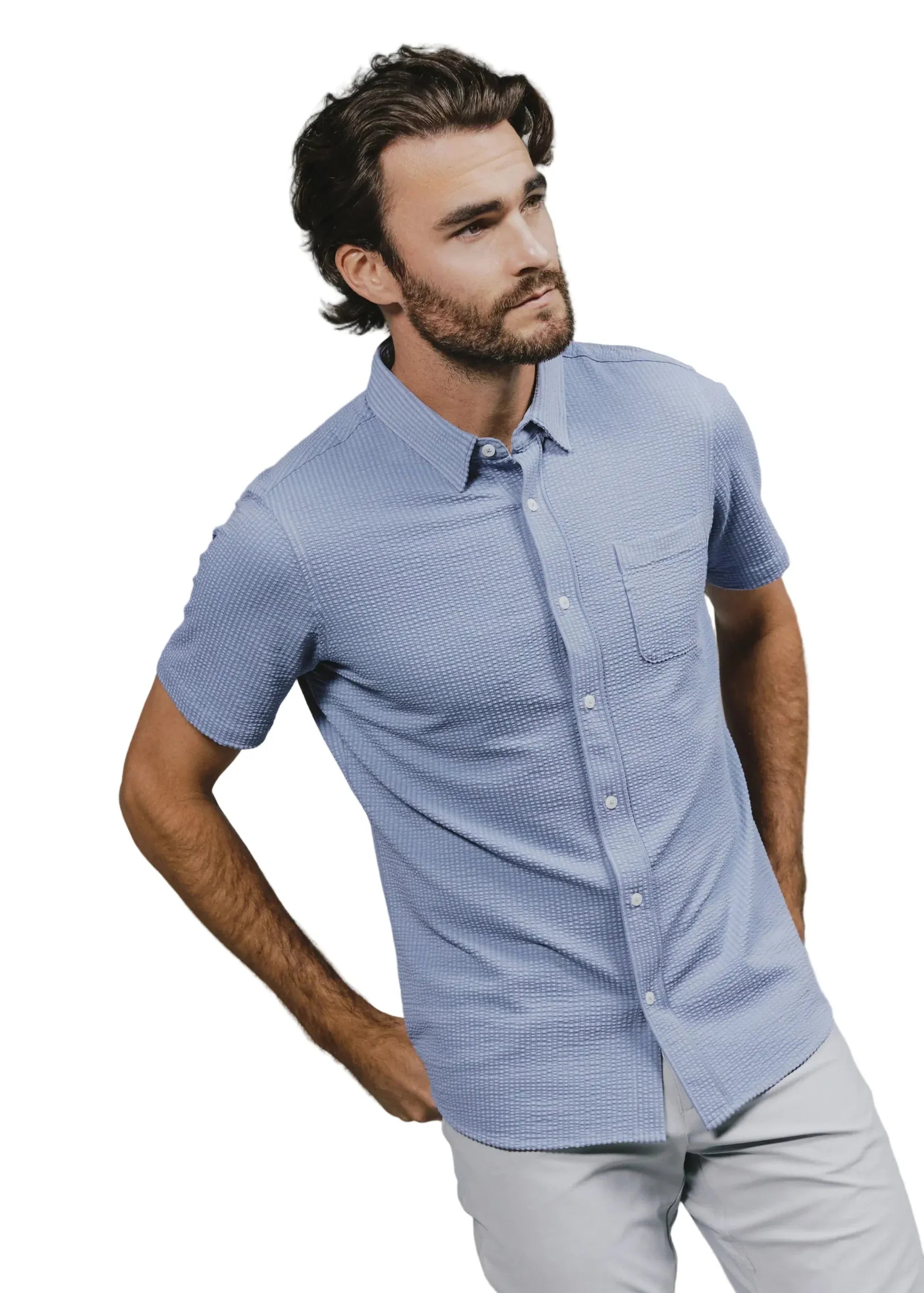 7 Diamonds 502 7 Diamonds Men's Bennet Short Sleeve Shirt Thundercloud
