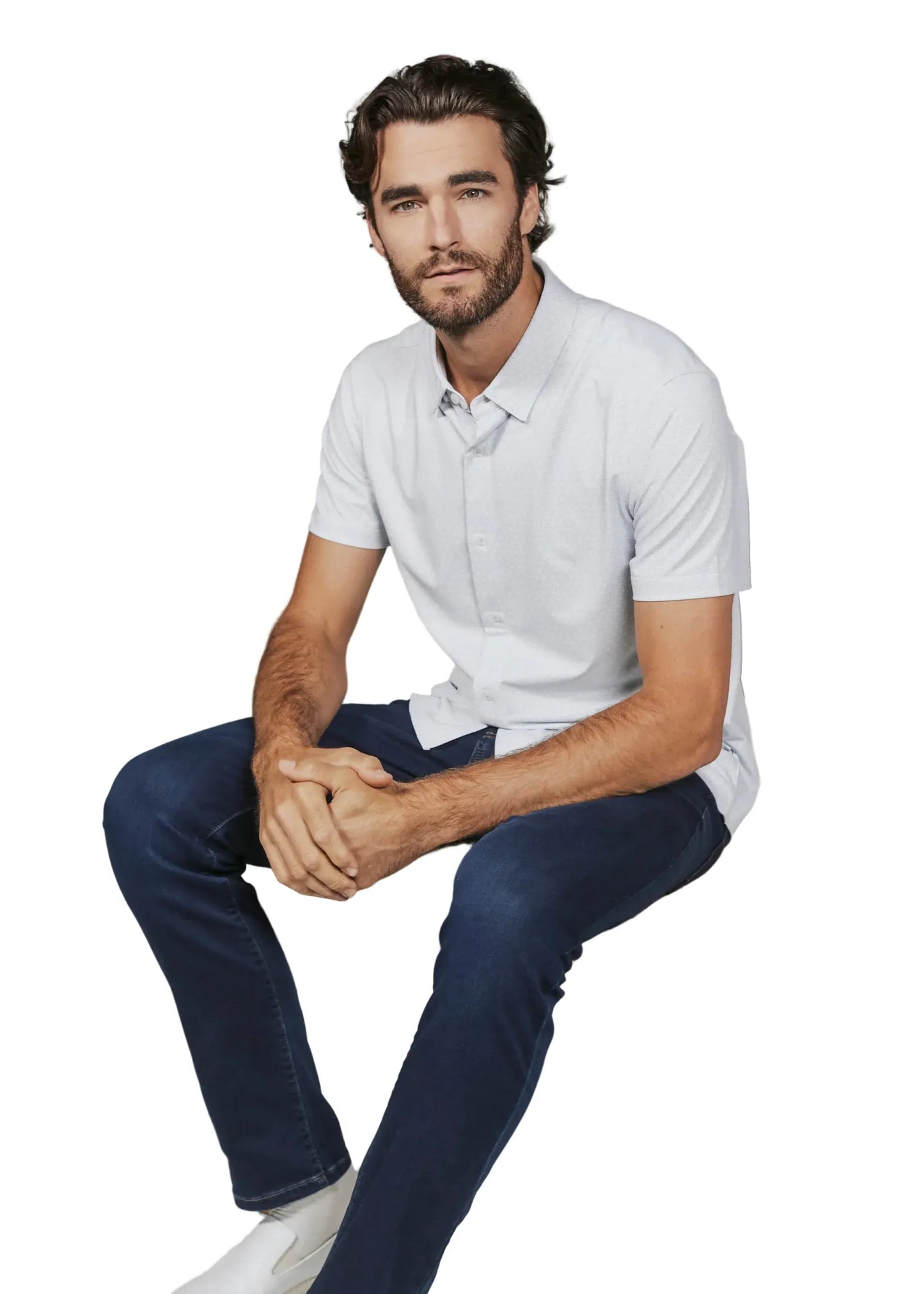 7 Diamonds 502 7 Diamonds Men's Corsica Short Sleeve Shirt White