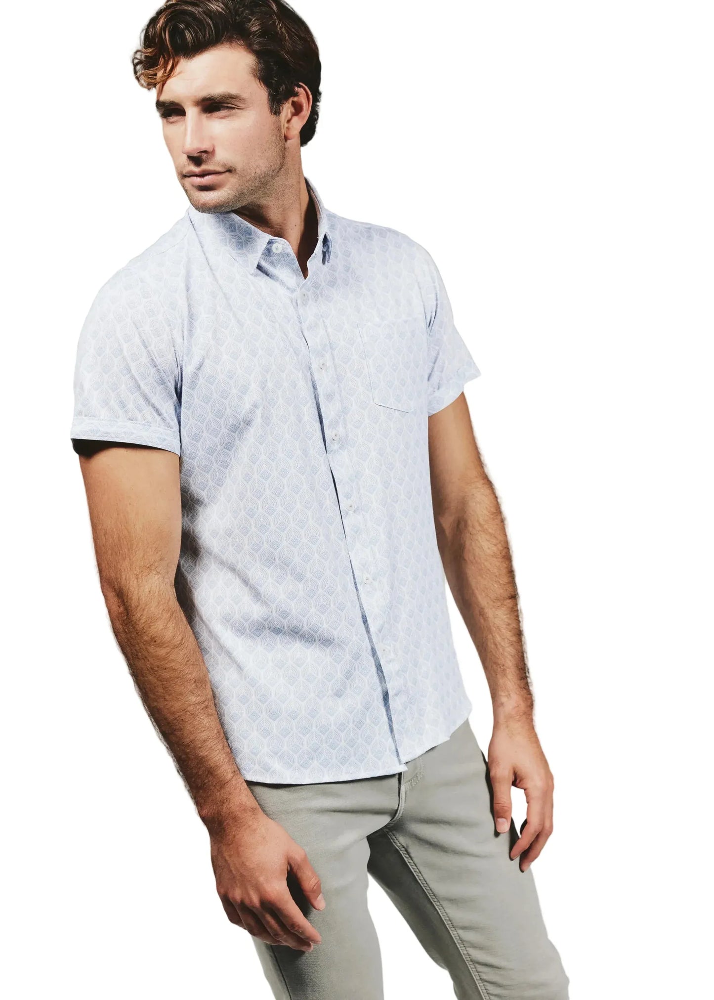 7 Diamonds 502 7 Diamonds Men's Holden Short Sleeve Shirt Light Blue
