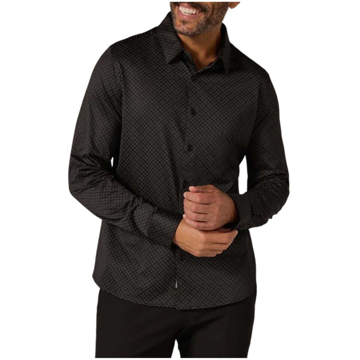 7 Diamonds 502 7 Diamonds Men’s Liberty Long Sleeve Shirt Black