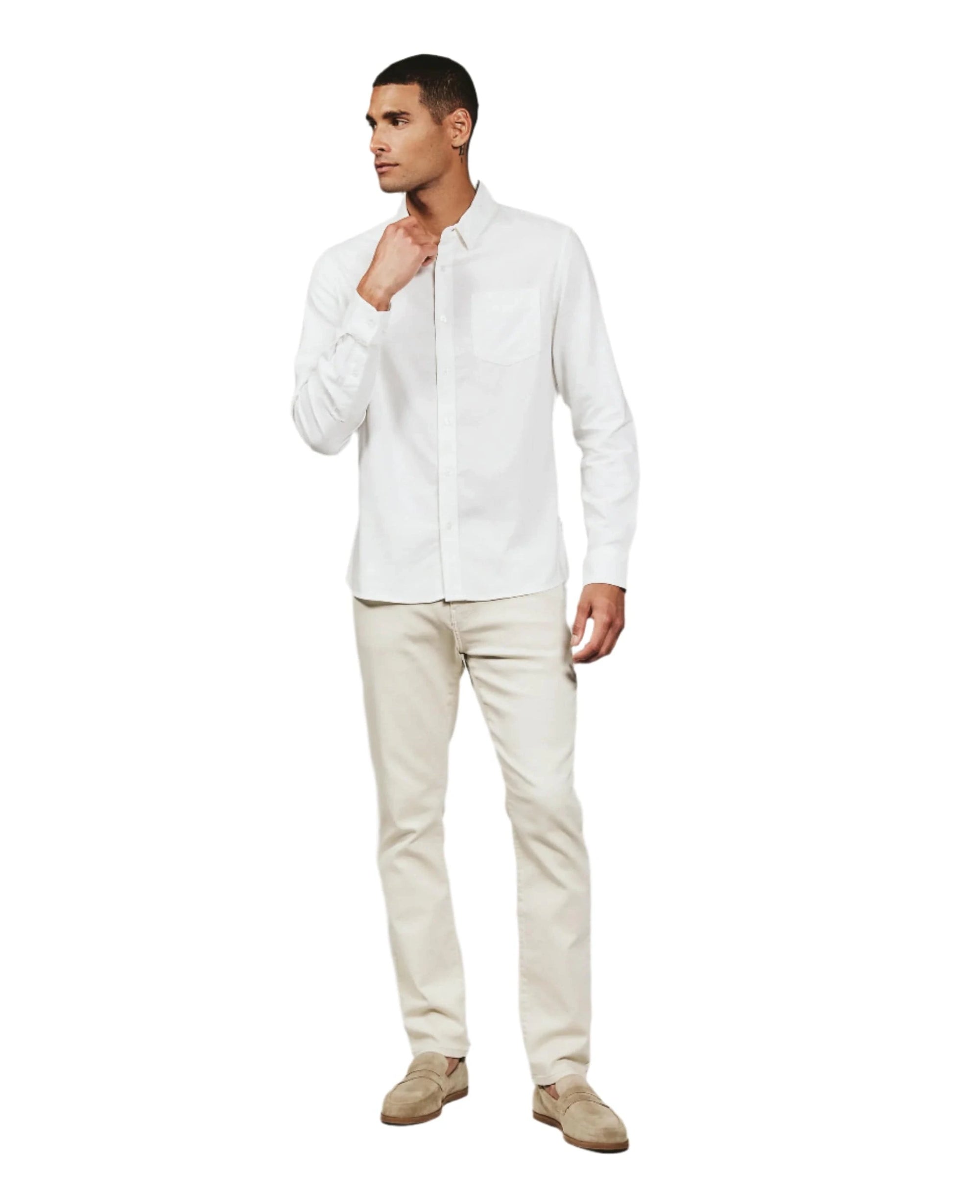 7 Diamonds 502 7 Diamonds Men's Naples Long Sleeve Shirt White