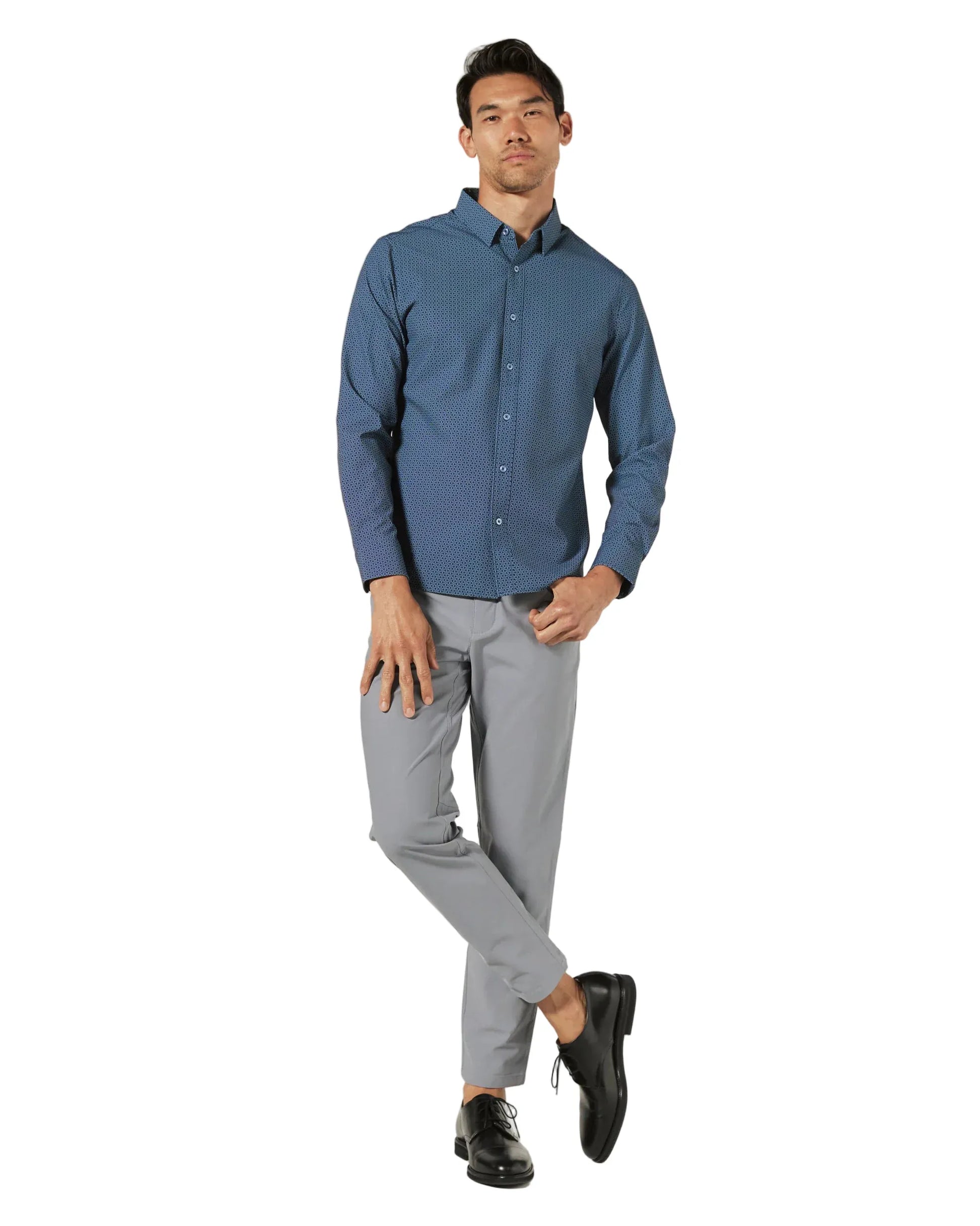 7 Diamonds 502 7 Diamonds Men’s Renoir Long Sleeve Shirt Navy